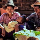 Family at the Market. Hsipaw, Shan State, Myanmar.