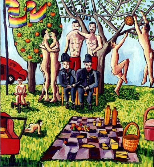  Family   man paintings   men painting artworks   raphael perez homoerotic artwork  Nackter Mann 