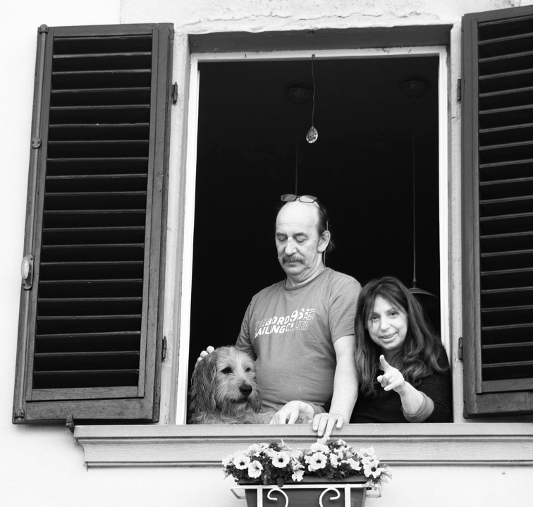 family portrait at the window