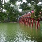 famous wooden bridge in Hanoi