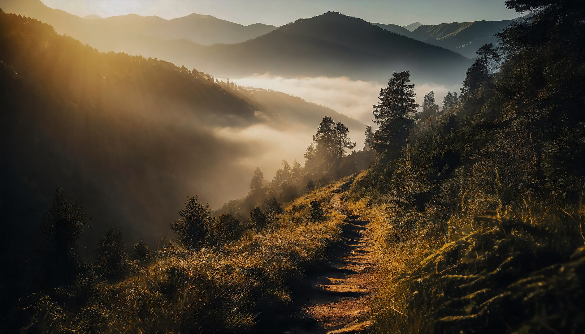 Fantastische Berglandschaft im Herbst