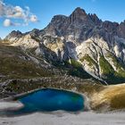 Fantastische Farben hat der kleine See in den Sextener Dolomiten, wenn die...