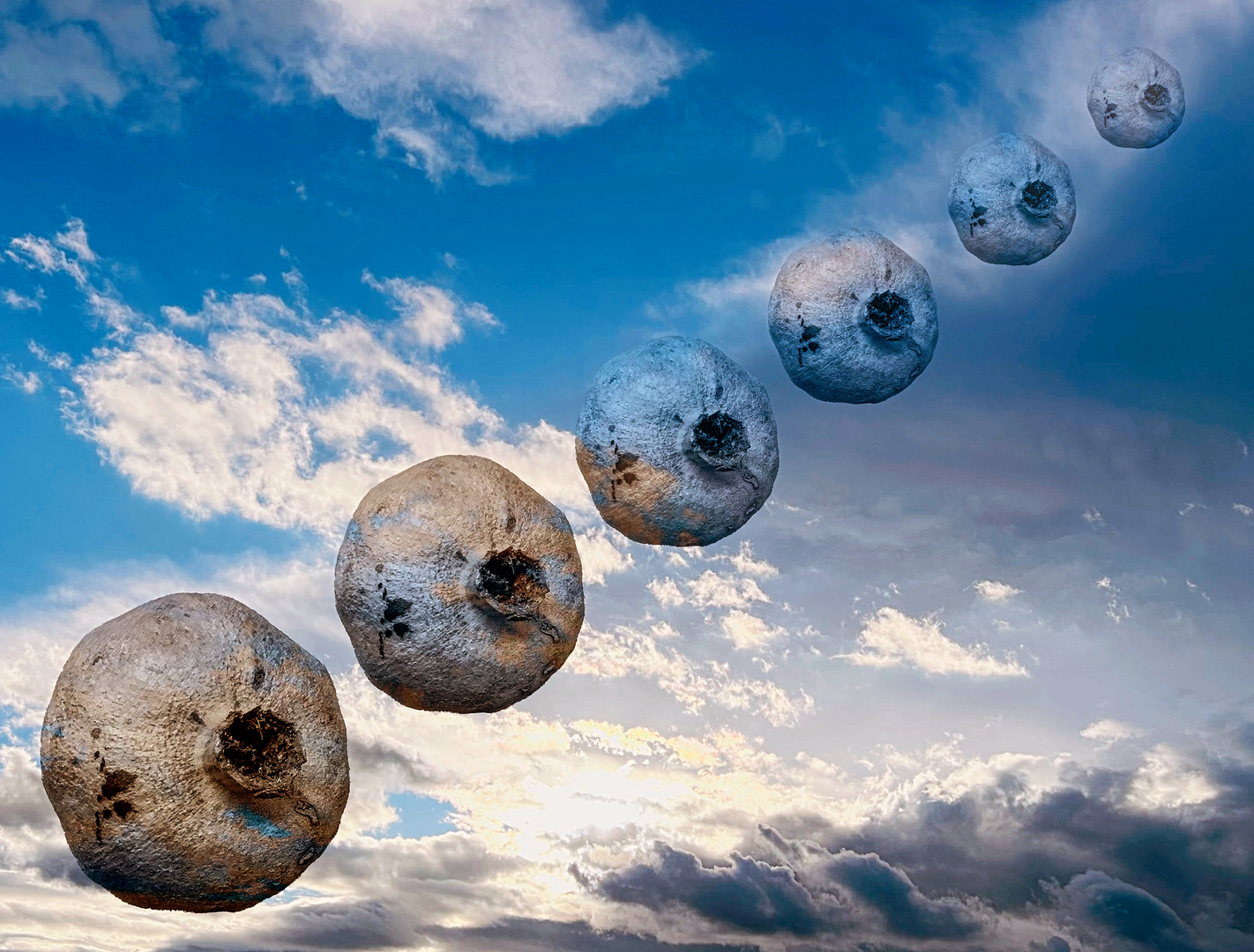 farandole de grenades sur fond de ciel