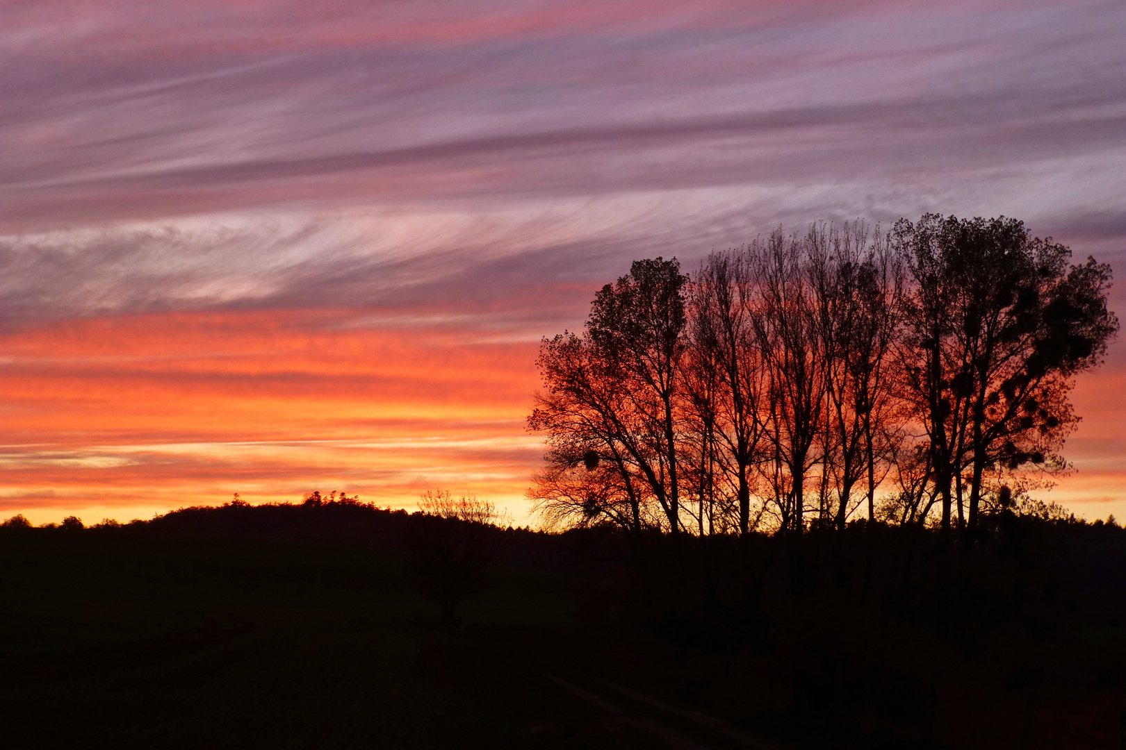 Farbe am Abendhimmel