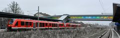 Farbe im Bahnhof