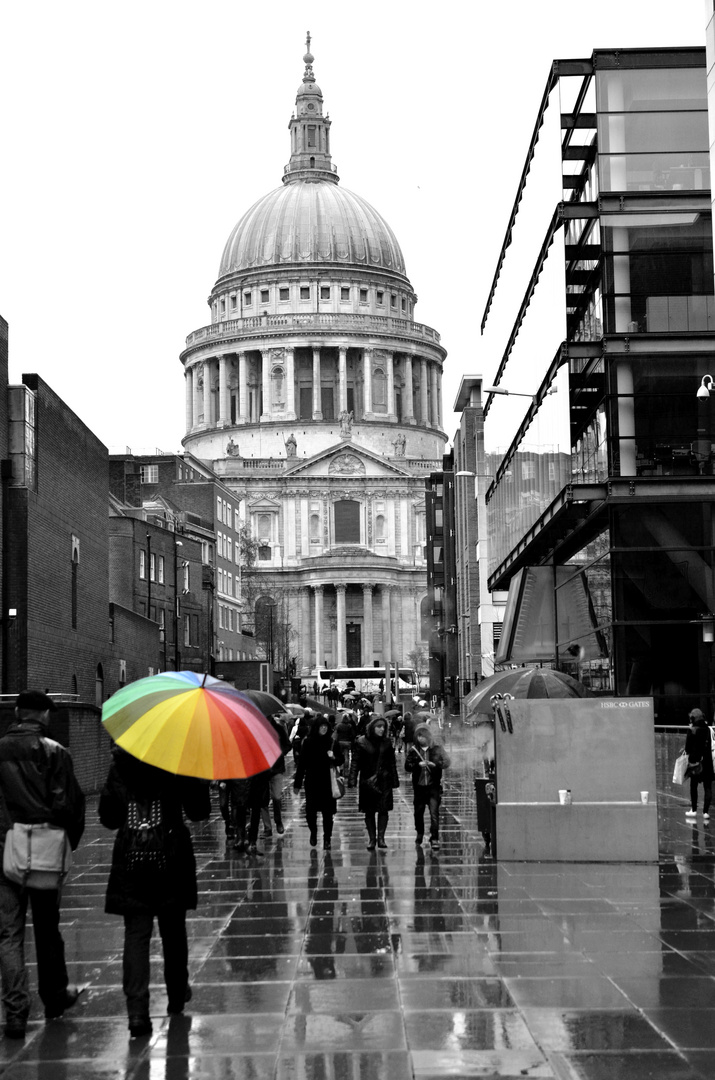 Farbe im verregneten London