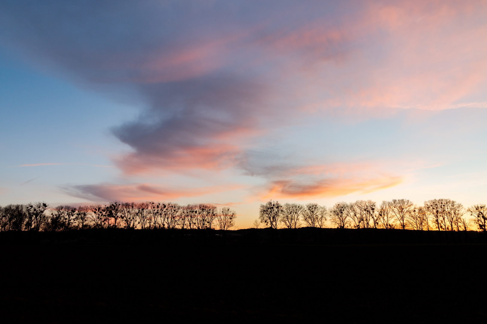 Farben während der Blauen Stunde