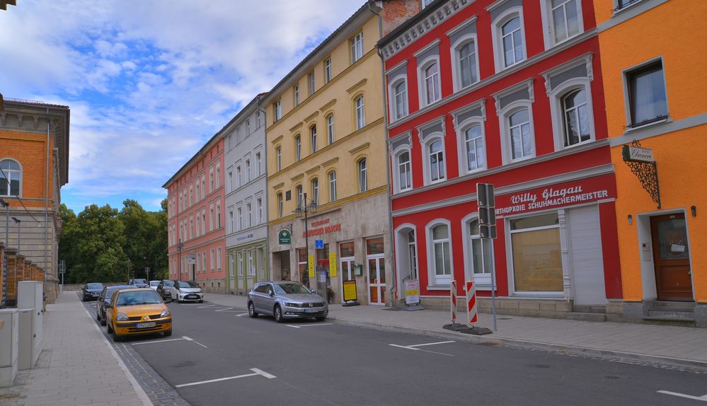 farbenfrohe Häuser in Meiningen