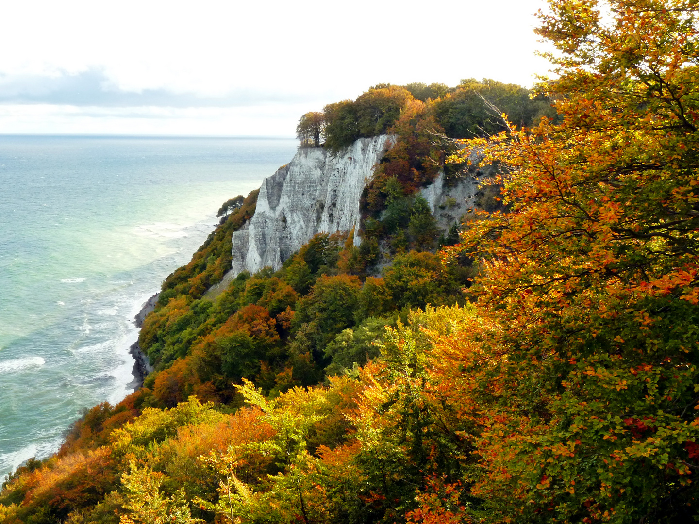 Farbenfrohe Kreideküste im Oktober 2009