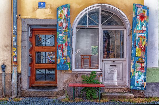 Farbenfrohe Schustergasse