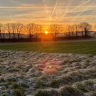 Farbenprächtiger Sonnenaufgang im Sinzenicher Naturschutzgebiet.