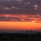 Farbiger Himmel über Frankfurt