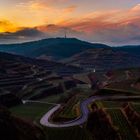 Farbiger Sonnenaufgang am Kaiserstuhl