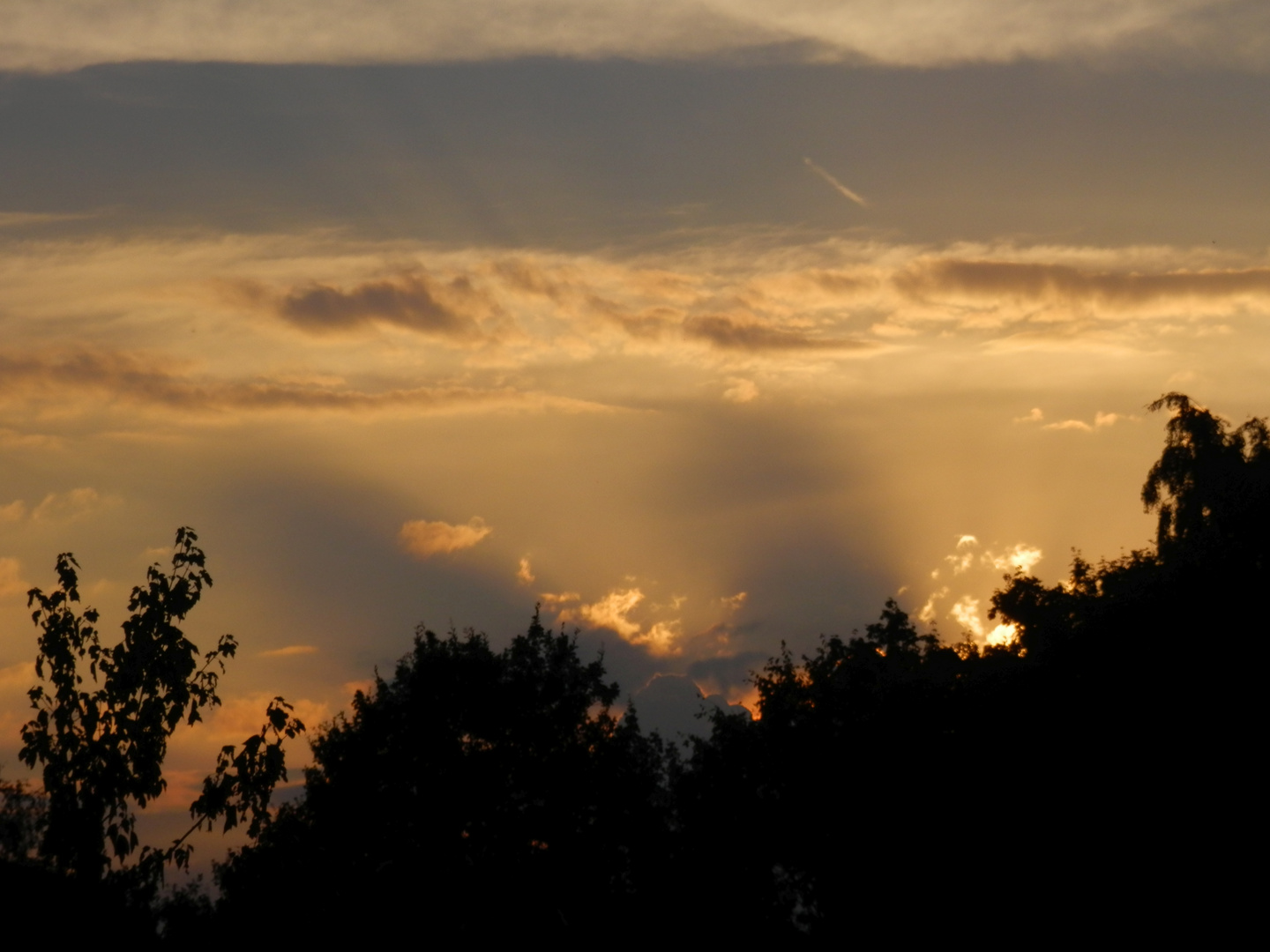 Farbiger Sonnenuntergang in Münster