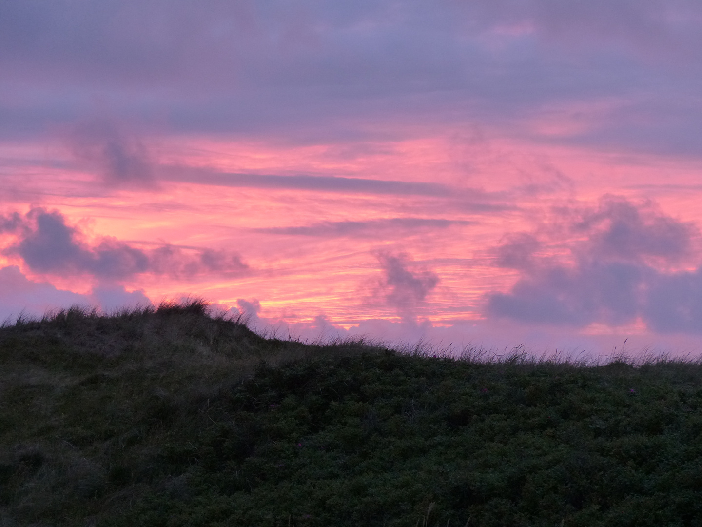 Farbiges Wolkenspiel am Abendhimmel von Vejers Strand