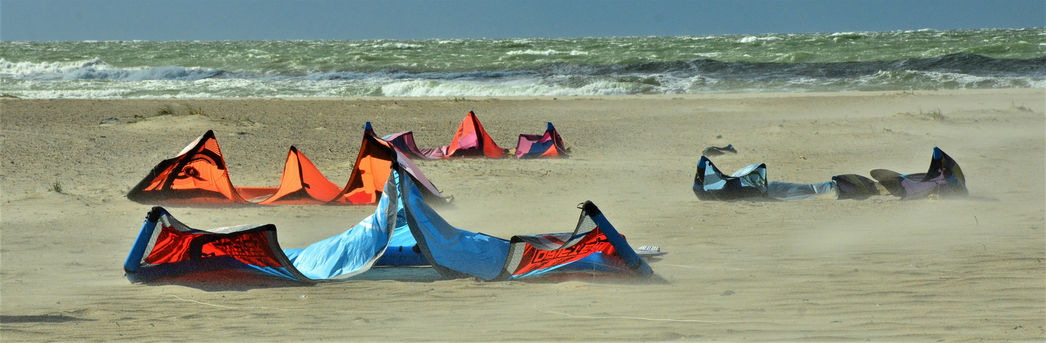 Farbtupfer am Strand