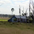 farm shed with windmill