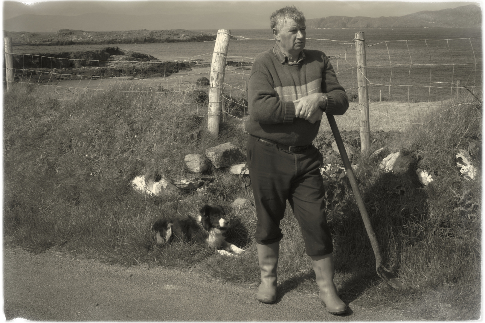 Farmer mit Hund - Irland