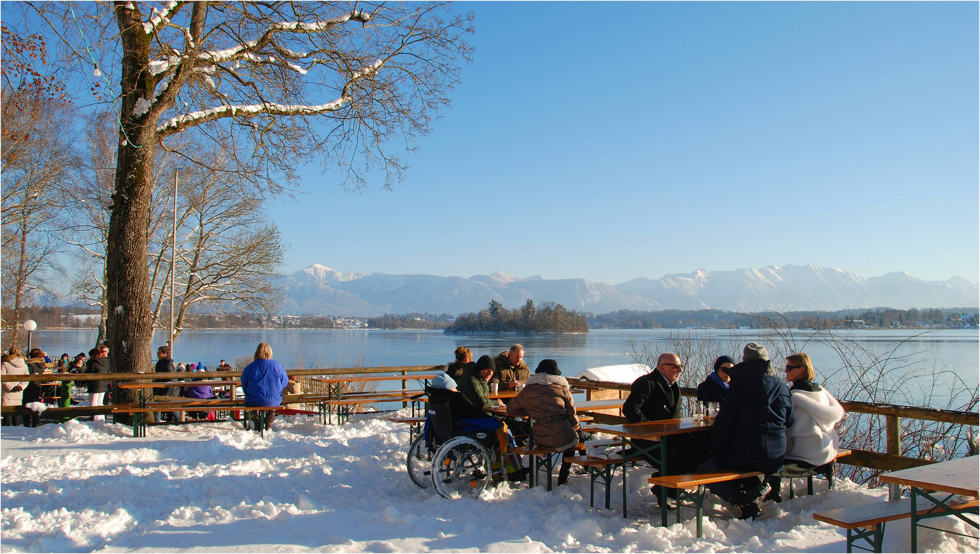 faschingssonntag ist : biergartenwetter bei minus 7°