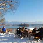 faschingssonntag ist : biergartenwetter bei minus 7°