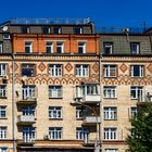 Fassade eines Wohnhauses in Moskau