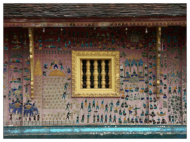 Fassade im Wat Xieng Thong - Luang Prabang, Laos