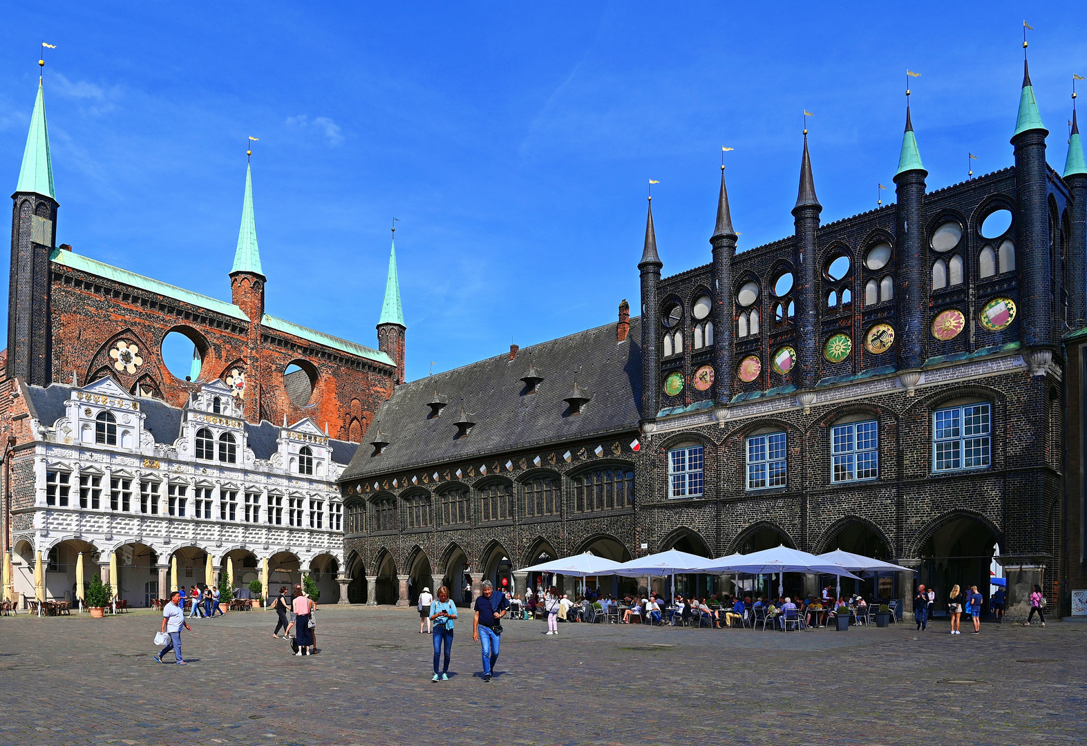 Fassade vom Rathaus in Lübeck