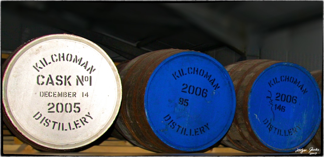 Fasslager (Detail) der Destillery Kilchoman (Islay)