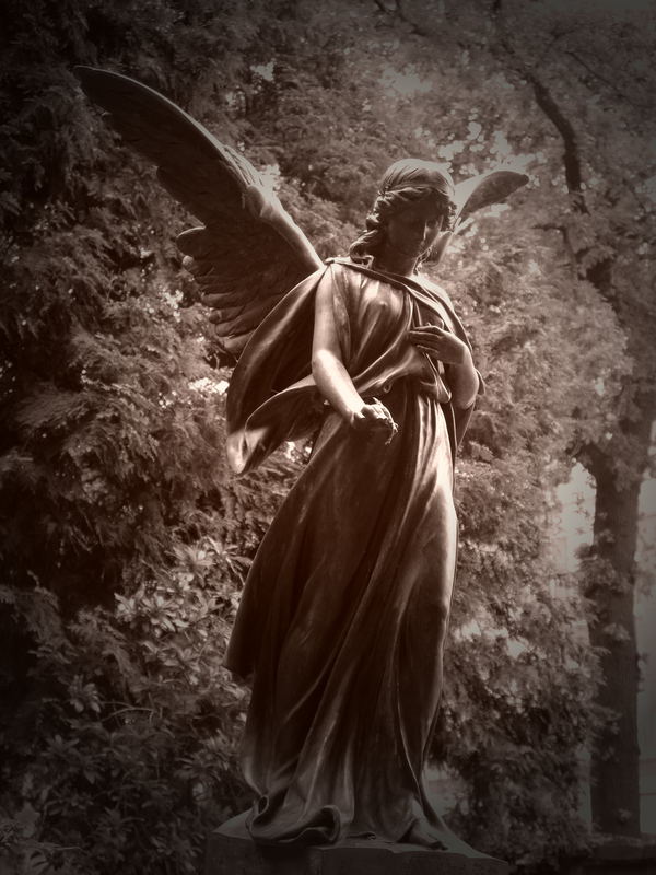 Faszination in Sepia (Bronze Engel Mystik Friedhof Trauer)