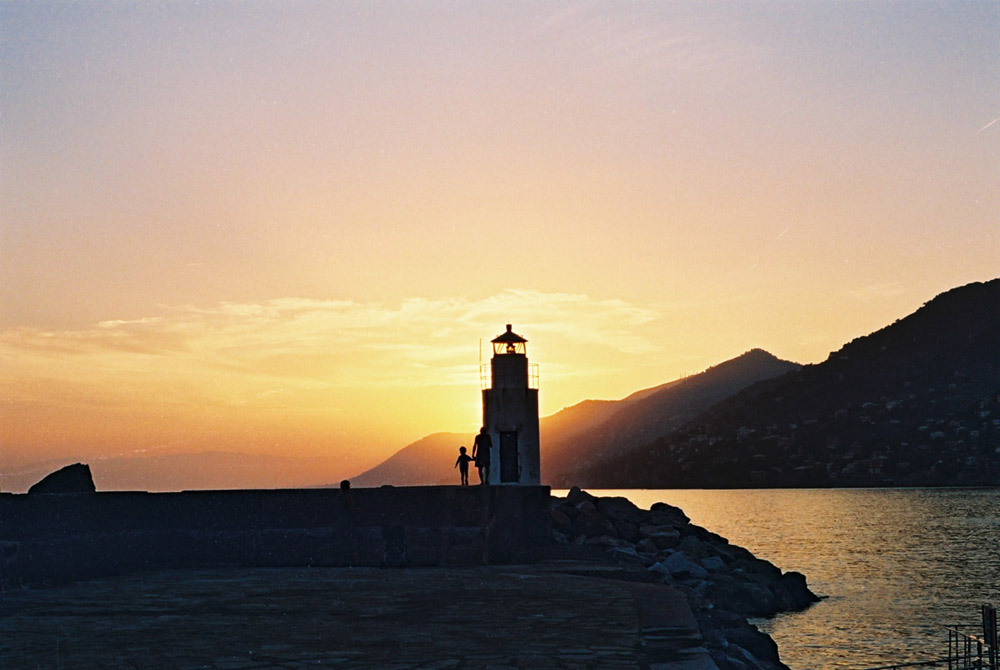 Father and son at lighthouse