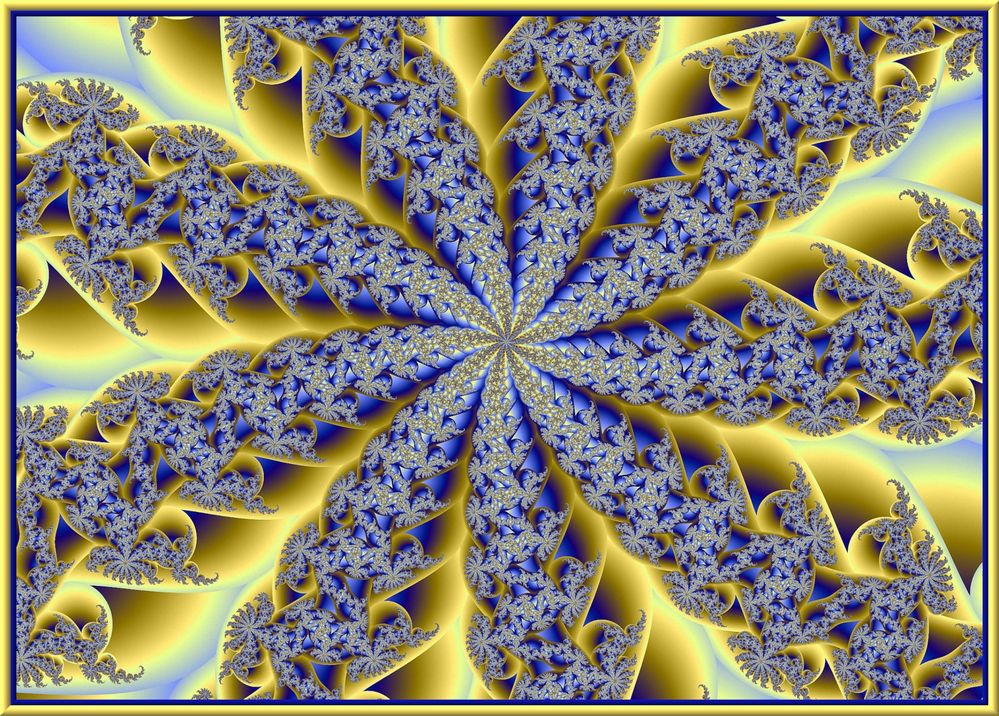 FE-Fraktal blau-hellgold