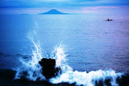***Fearless Fisherman at the foot of Mt. Krakatau***