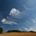 Federwolken (Cirrus uncinus ) über dem Bergischen Land