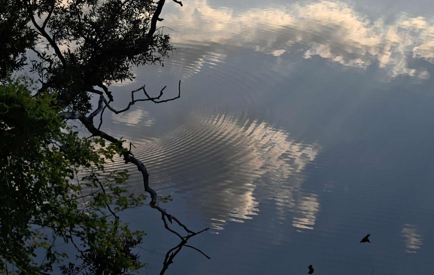 fedrige Spiegelung der Wolken