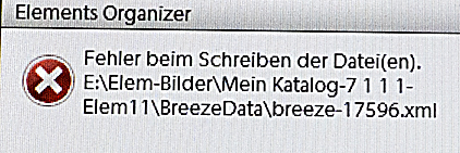 Fehlermeltung bei Datensicherung