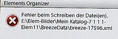 Fehlermeltung bei Datensicherung