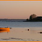 Fehmarn - Strand - Boot in der Abendsonne
