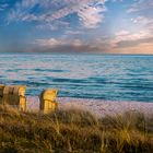 Fehmarn Südstrand , Blick auf die See, Abendstimmung