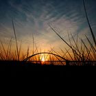 Fehmarn Sundbrücke im Sonnenuntergang