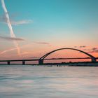 Fehmarnsund Brücke im Sonnenuntergang