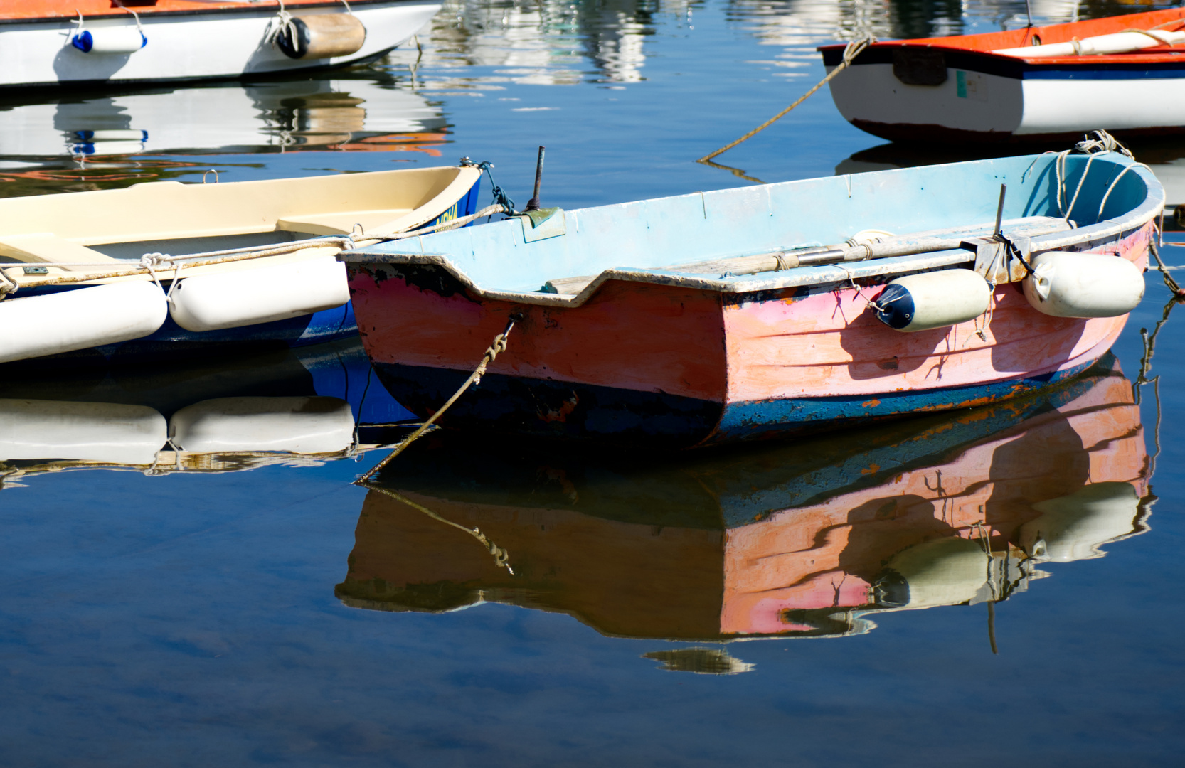 Feine Farben auf und im Wasser