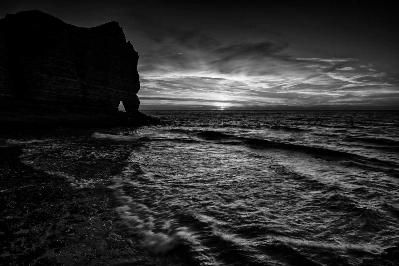 Feine Stimmung am 'Wasserelefanten' bei Etretat ...