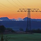 Feines Morgenrot, Nebel über der Elbe und verbunden mit besonderer Fernsicht...