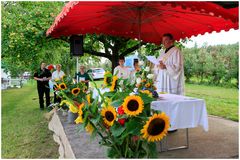 Feldgottesdienst in der Obstanlage…