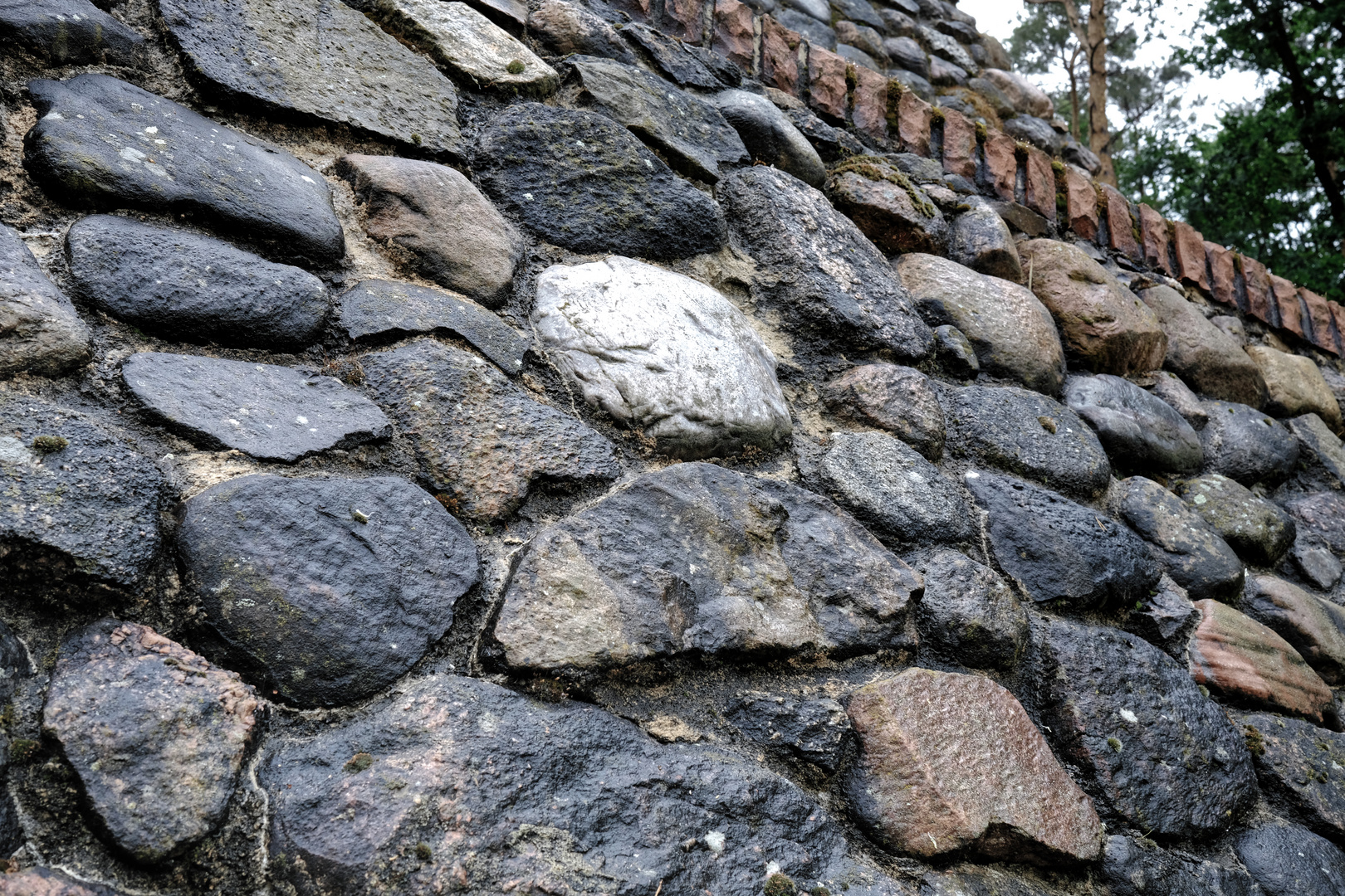 Feldsteine im Regen