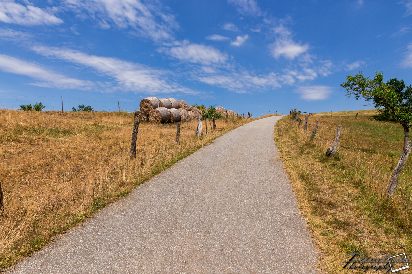 Feldweg durch den heißen Sommer