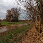 Feldweg unter Wasser