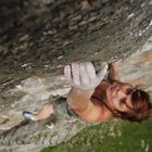 Felicitas Feller climbs "Ferdinand Purrligääger" 7c