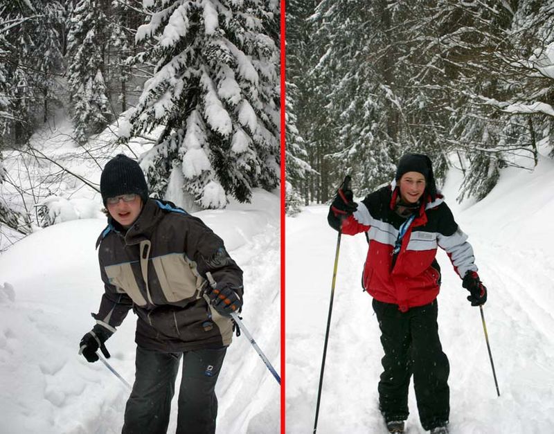 Felix und Christoph bei ihrem ersten Langlauftest