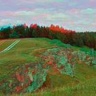 Felsen der Steinkirche Scharzfeld -3D Anaglyphe ROT-CYAN-